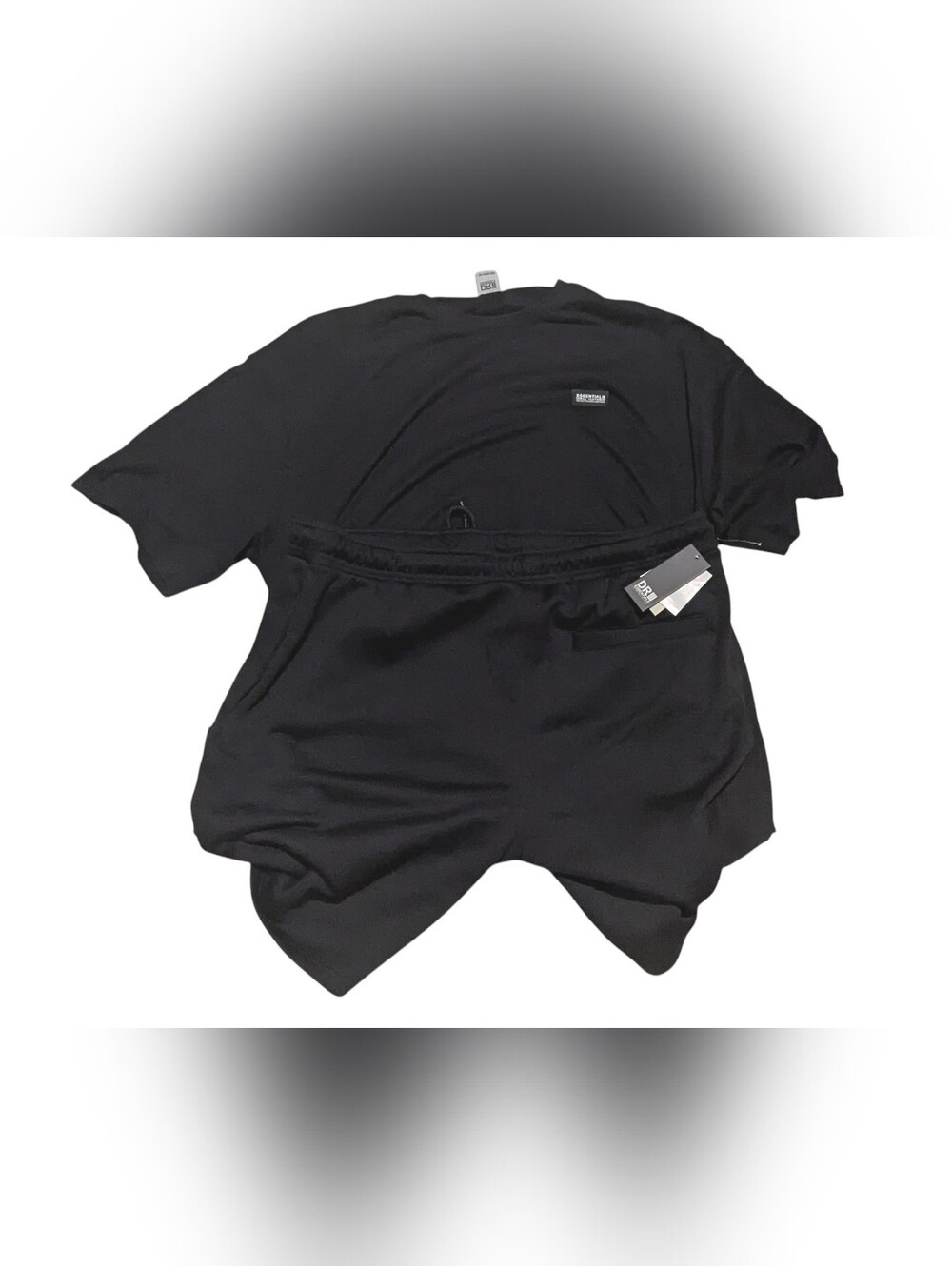 DRL Essentials 2 Piece Set Black T Shirt & Shorts Size 3XLT New With Tags